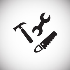 Construction tools on white background icon