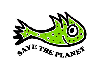 Save the Planet Concept Drawing Logo
