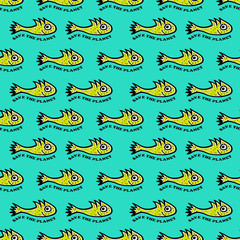 Save the Planet Concept Seamless Pattern