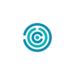circle theme technology company sign symbol