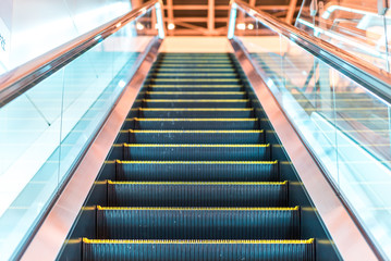 detail of Metro escalator subway with no people