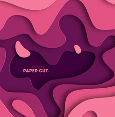 3D abstract background with paper cut shapes. Vector design layout for business presentations, flyers, posters and invitations. purple illustration
