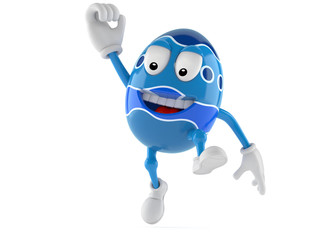 Fototapeta premium Easter egg character jumping in joy