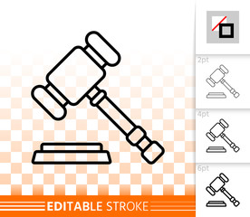 Law simple black line vector icon