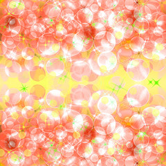 Pink and yellow defocused bokeh pattern wallpaper.