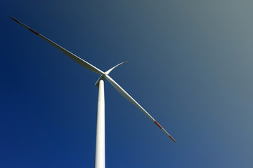 Eco power, wind turbines with blue sky. wind turbine for alternative electricity.renewable electric...