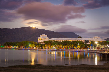 The Cairns Esplanade with rising moon, Cairns, Queensland, Australia © Maurizio De Mattei