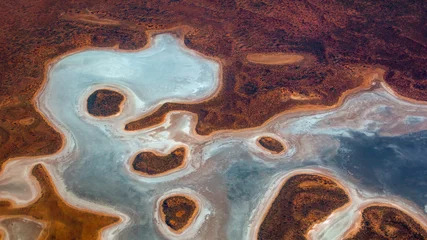 Luftaufnahme eines bunten Salzsees, Queensland, Australien. © Maurizio De Mattei