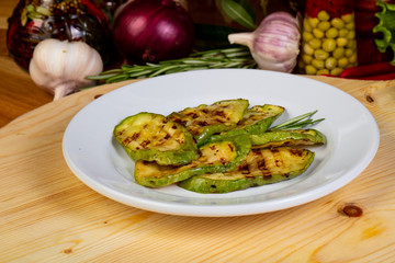 Grilled zucchini with rosemary