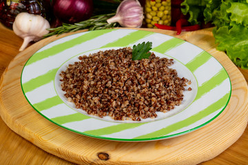 Boiled buckwheat with parsley