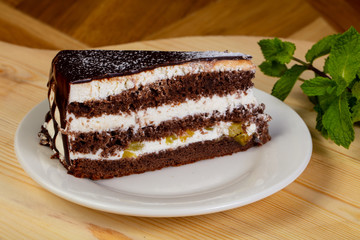 Slice of chocolate cake