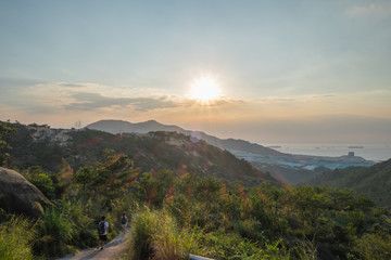 Fototapeta na wymiar panorama of mountains in the morning