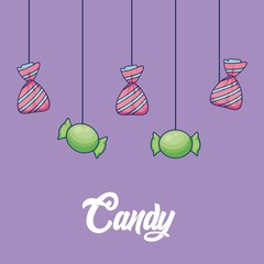 sweet candies hanging isolated icon