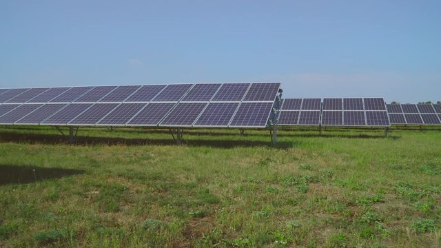 Solar power plant set in the field