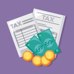 tax with economy and financial icons