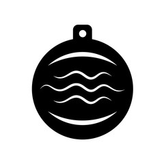 New year ball for. Vector toy for fir-tree symbol.