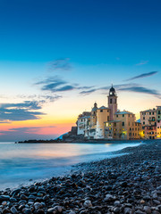 Naklejka premium Sunset on the sea, Camogli, Liguria, Italy