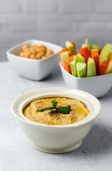 Chickpea humus made at home