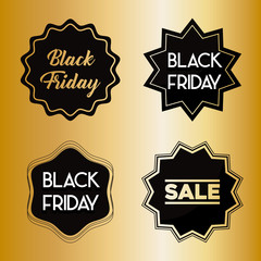 black friday label in tags set