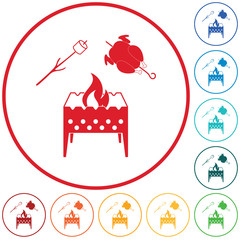 Brazier, zephyr and chicken icon