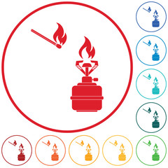 Camping stove icon vector