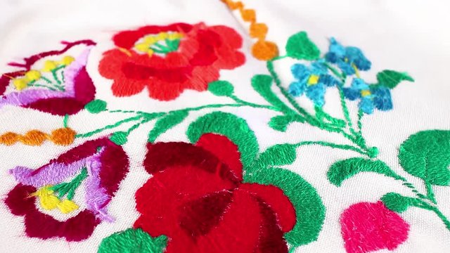Flower embroidery hand made Grandma's hobby