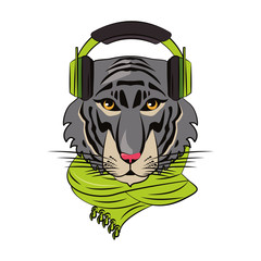 Hipster tiger cool sketch