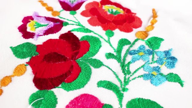 Flower embroidery hand made Grandma's hobby