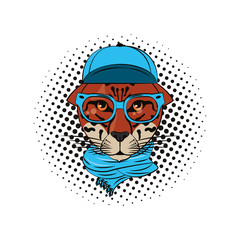 Hipster leopard cool sketch