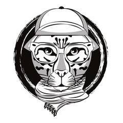 Hipster leopard cool sketch