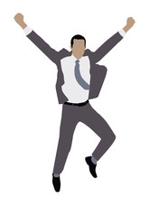 Illustration Of A Businessman Raising His Arms