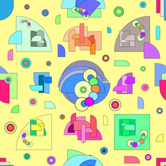 Pattern in geometric abstract  style. Modern illustration with geometric figures.