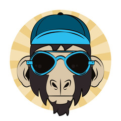 Hipster monkey cool sketch