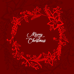 Hand drawn Christmas frame