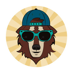 Hipster wolf cool sketch