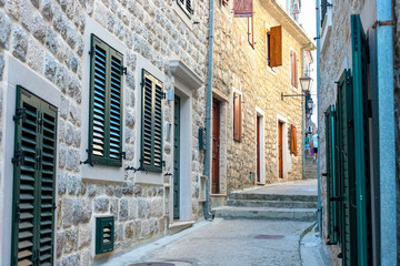 Fototapeta premium street in old town, Herceg Novi, Montenegro