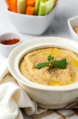 Chickpea humus made at home