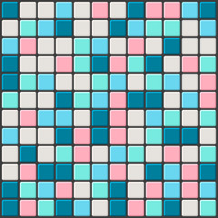 Color mosaic with black filling. Vector illustration