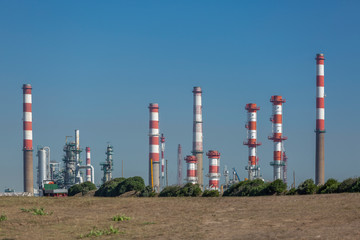 Fototapeta na wymiar Industrial complex of oil refinery, Portugal