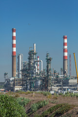 Fototapeta na wymiar Industrial complex of oil refinery, Portugal