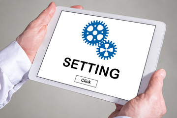 Setting concept on a tablet