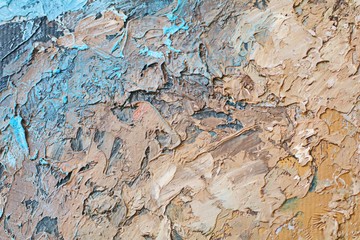 Close up texture with brush strokes and palette knife strokes. Suitable for creative ideas, backgrounds and  textures.