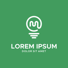 the letter M for lightbulb