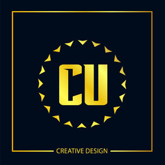 Initial Letter CU Logo Template Design