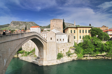 Fototapeta na wymiar Old bridge in Mostar Bosnia and Herzegovina.
