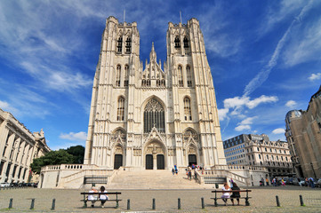 St. Michael and Gudula Cathedral. Brussels. Belgium. - 229813575