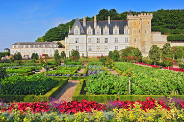 Villandry Castle with garden Indre-et-Loire Centre France.