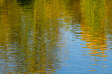 Texture water yellow and green сolour. Rippled water. Colorful pattern. Abstract art for background.