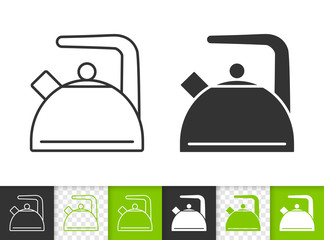 Kettle simple black line vector icon