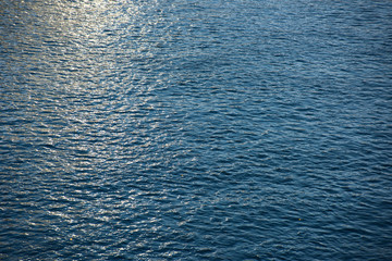 Beautiful water surface with a trace from the sun